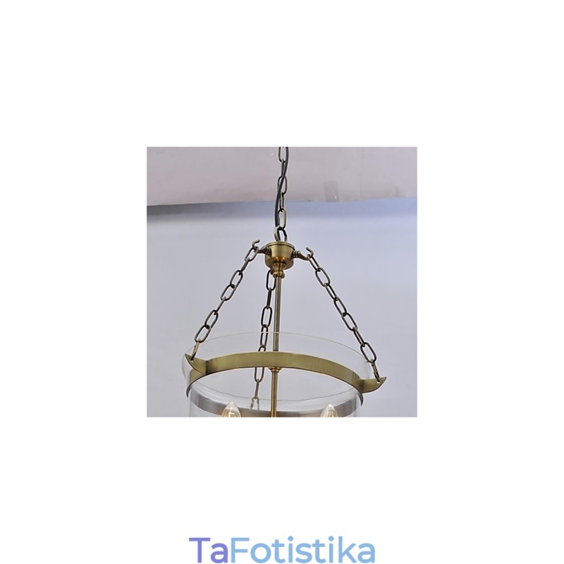 Γυάλινος πολυέλαιος από αμερικανική χώρα Vintage Temple bell