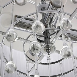 Σύγχρονο μενταγιόν Crystal 4 Light με Μαύρη Απόχρωση