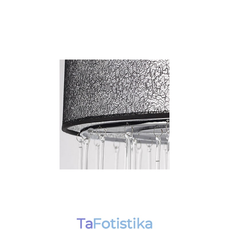 Σύγχρονο μενταγιόν Crystal 4 Light με Μαύρη Απόχρωση