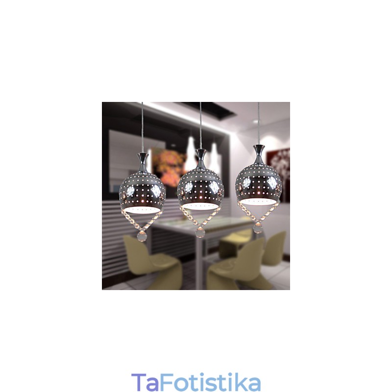 Κρεμαστό 3 Κεφαλών ελαφρύ Κρυστάλλινο Μοντέρνο Σύγχρονο Μέταλλο