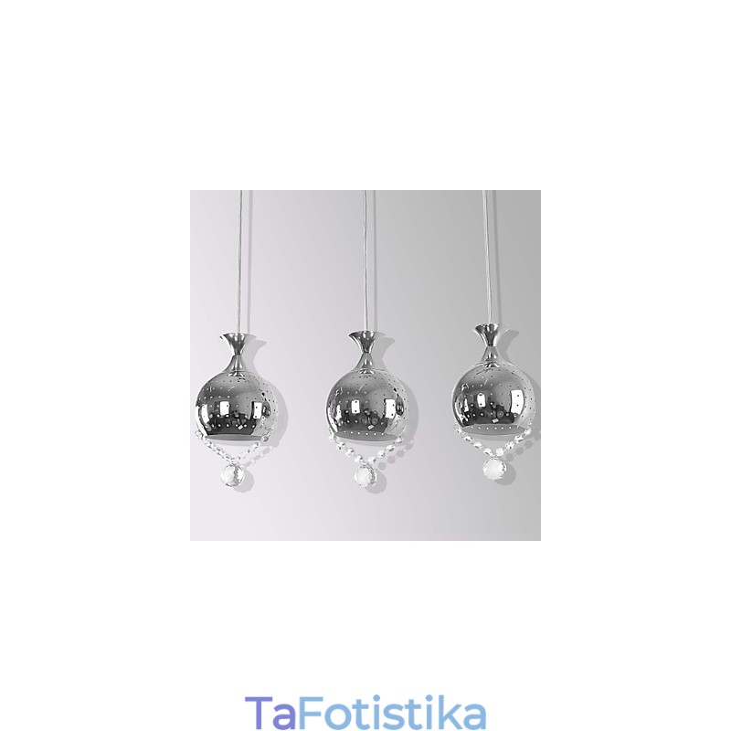 Κρεμαστό 3 Κεφαλών ελαφρύ Κρυστάλλινο Μοντέρνο Σύγχρονο Μέταλλο