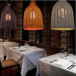 Rattan Chandelier Chandelier Chandelier Creative Retro Rattan φωτιστικό