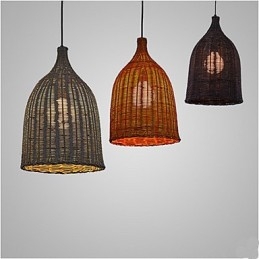 Rattan Chandelier Chandelier Chandelier Creative Retro Rattan φωτιστικό
