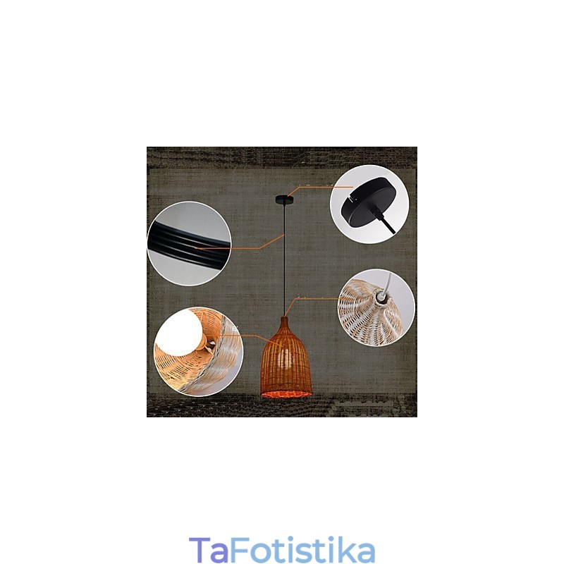 Rattan Chandelier Chandelier Chandelier Creative Retro Rattan φωτιστικό