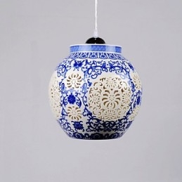 Ρετρό Κεραμικό φωτιστικό Stairs Blue Single Head Chandelier Creative