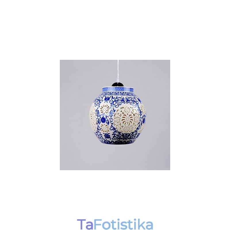 Ρετρό Κεραμικό φωτιστικό Stairs Blue Single Head Chandelier Creative