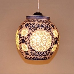 Ρετρό Κεραμικό φωτιστικό Stairs Blue Single Head Chandelier Creative