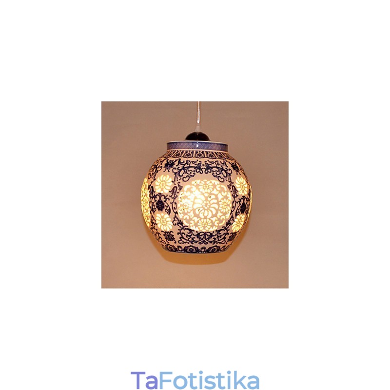 Ρετρό Κεραμικό φωτιστικό Stairs Blue Single Head Chandelier Creative
