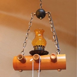 American Country Antique Bamboo Μονοκεφαλικός Πολυέλαιος