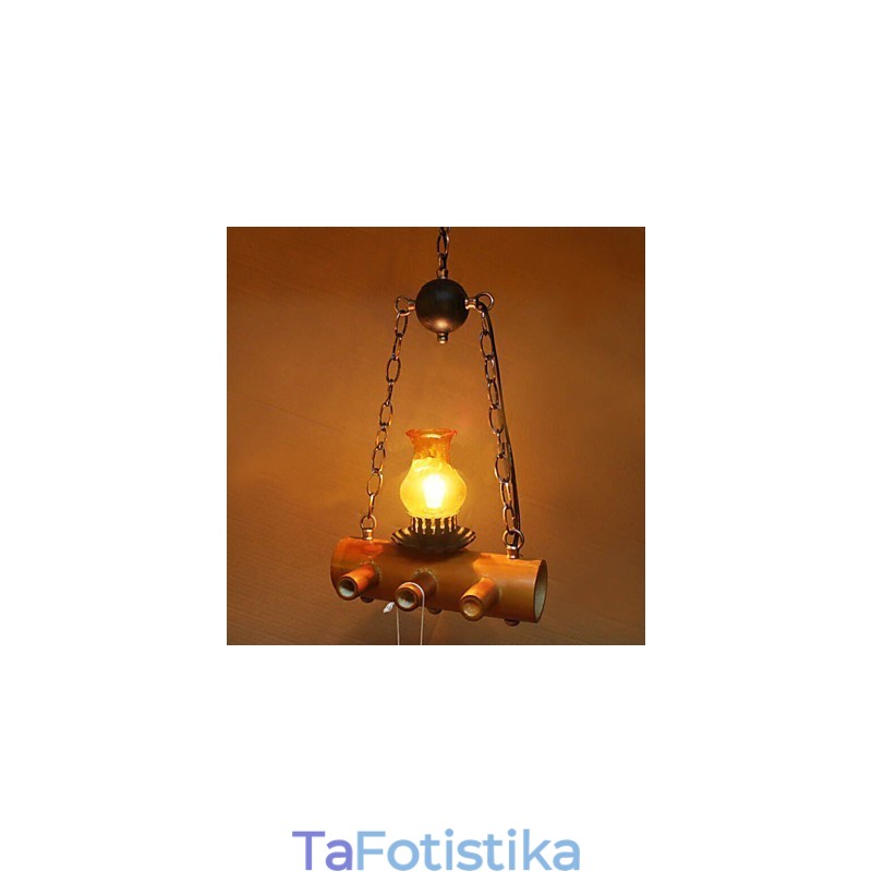 American Country Antique Bamboo Μονοκεφαλικός Πολυέλαιος
