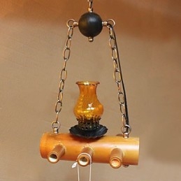 American Country Antique Bamboo Μονοκεφαλικός Πολυέλαιος