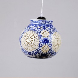 Ρετρό Κεραμικό φωτιστικό Stairs Blue Single Head Chandelier Creative