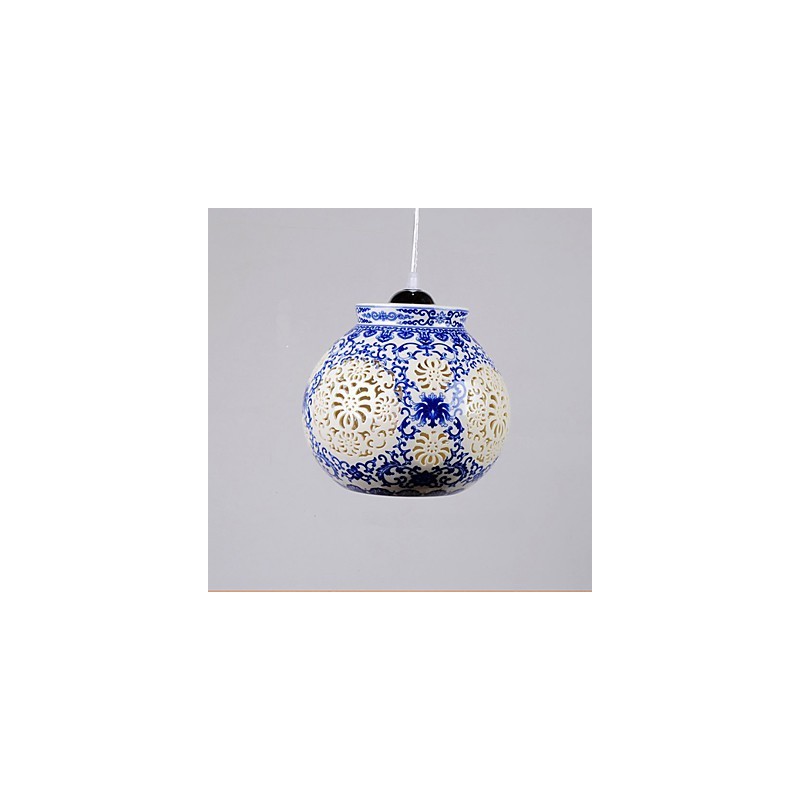 Ρετρό Κεραμικό φωτιστικό Stairs Blue Single Head Chandelier Creative