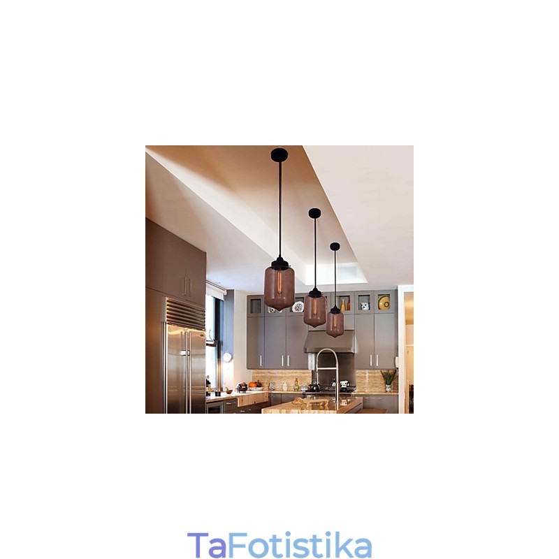 Μοντέρνο γυάλινο κρεμαστό φως 70W σε διάφανο σχέδιο μπουκαλιών