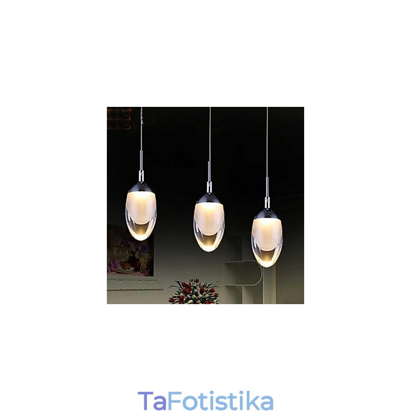 Μοντέρνο Σύγχρονο Μεταλλικό Κρεμαστό Φωτιστικό Χρώμιο
