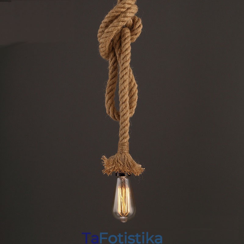 1 Light DIY Art Hemp Rope Light Creative Hemp Rope Chandelier Long 100cm Αποστολή 1 λάμπας