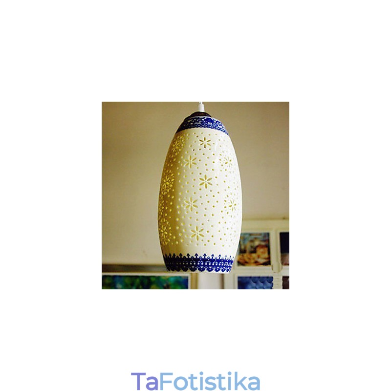 Ρετρό Κεραμικό φωτιστικό Stairs Blue Single Head Chandelier Creative