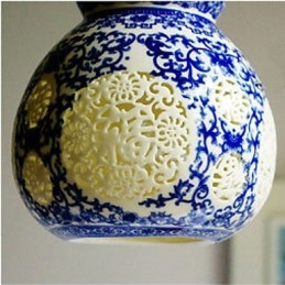 Ρετρό Κεραμικό φωτιστικό Stairs Blue Single Head Chandelier Creative