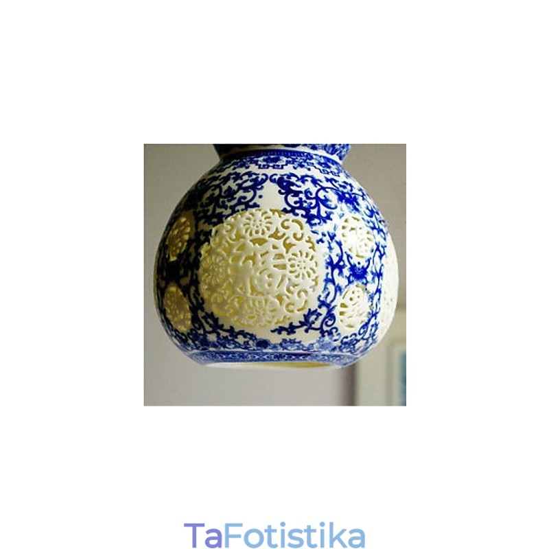 Ρετρό Κεραμικό φωτιστικό Stairs Blue Single Head Chandelier Creative