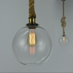 American Country Vintage Industrial Creative Γυάλινος Πολυέλαιος Μονό Σχοινί Κεφαλής