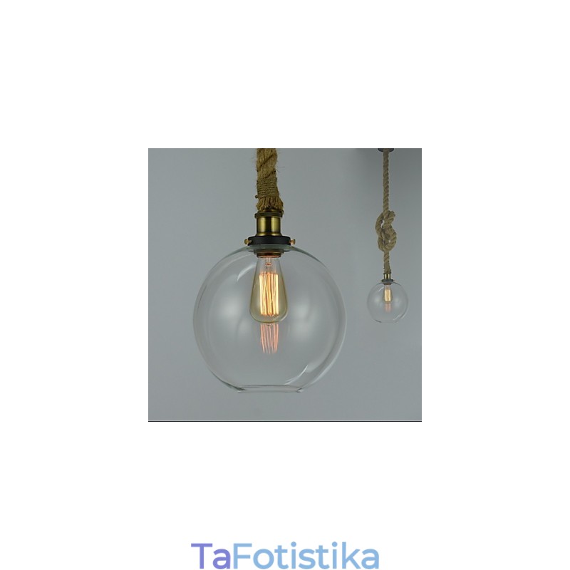 American Country Vintage Industrial Creative Γυάλινος Πολυέλαιος Μονό Σχοινί Κεφαλής