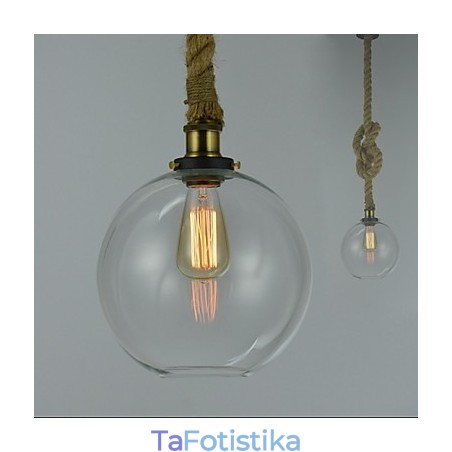 American Country Vintage Industrial Creative Γυάλινος Πολυέλαιος Μονό Σχοινί Κεφαλής American Country Vintage Industrial Creative Γυάλινος Πολυέλαιος Μονό Σχοινί Κεφαλής