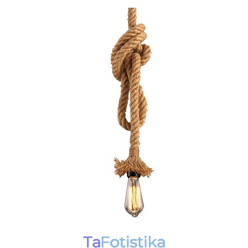 1 Light DIY Art Hemp Rope Light Creative Hemp Rope Chandelier Long 100cm Αποστολή 1 λάμπας