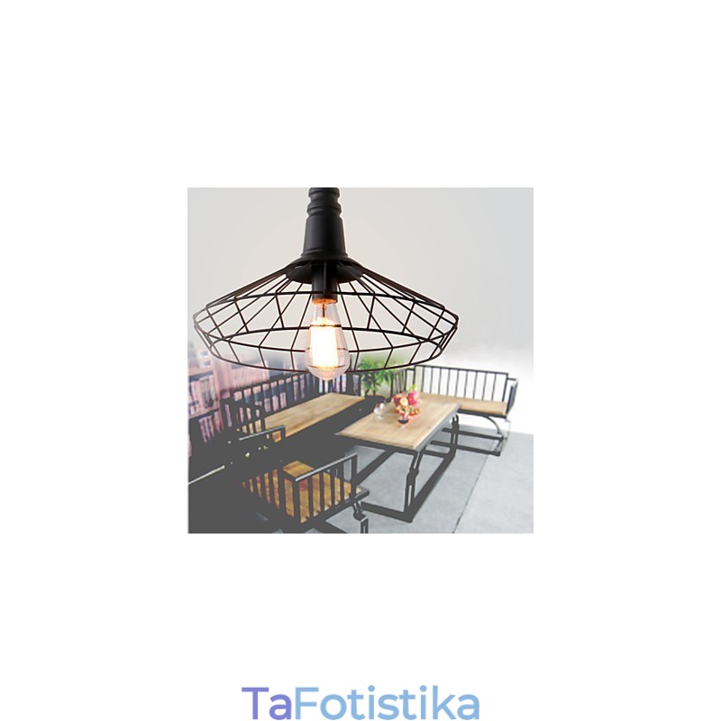 Rustic Lodge Retro Country Mini Ζωγραφική Μεταλλικό Κρεμαστό Φωτιστικό Γκαράζ