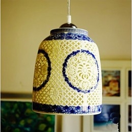 Ρετρό Κεραμικό φωτιστικό Stairs Blue Single Head Chandelier Creative