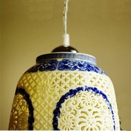 Ρετρό Κεραμικό φωτιστικό Stairs Blue Single Head Chandelier Creative