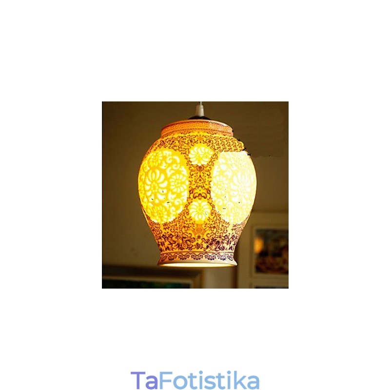 Ρετρό Κεραμικό φωτιστικό Stairs Blue Single Head Chandelier Creative