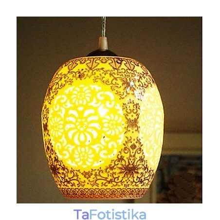 Ρετρό Κεραμικό φωτιστικό Stairs Blue Single Head Chandelier Creative Ρετρό Κεραμικό φωτιστικό Stairs Blue Single Head Chandelier Creative