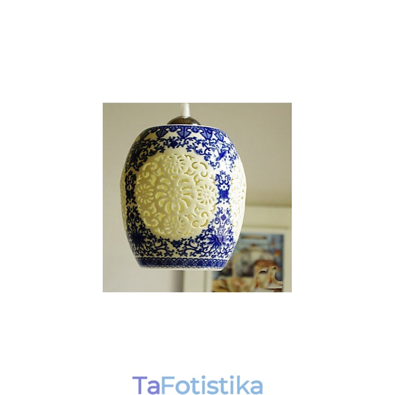 Ρετρό Κεραμικό φωτιστικό Stairs Blue Single Head Chandelier Creative