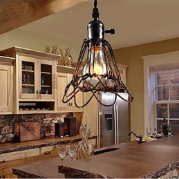American Country Industrial Wind Lamp Retro Μικρός Πολυέλαιος Σιδερένιο Κλουβί