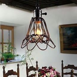 American Country Industrial Wind Lamp Retro Μικρός Πολυέλαιος Σιδερένιο Κλουβί