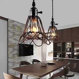 American Country Industrial Wind Lamp Retro Μικρός Πολυέλαιος Σιδερένιο Κλουβί