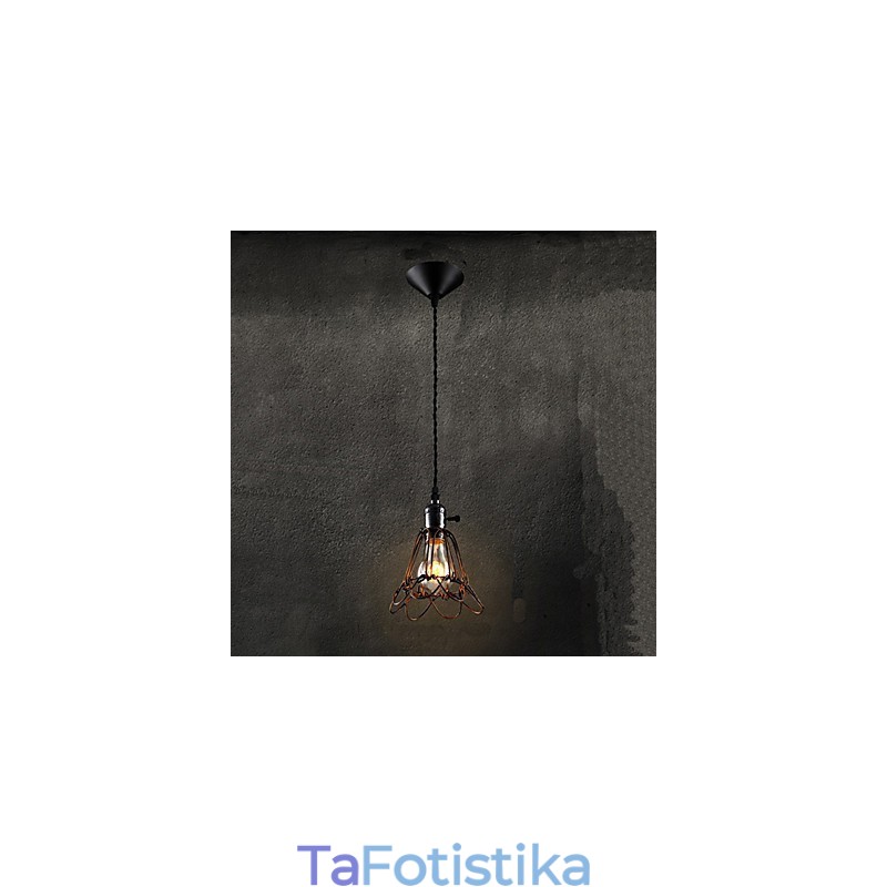 American Country Industrial Wind Lamp Retro Μικρός Πολυέλαιος Σιδερένιο Κλουβί