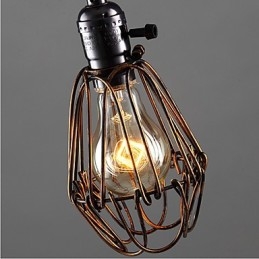 American Country Industrial Wind Lamp Retro Μικρός Πολυέλαιος Σιδερένιο Κλουβί