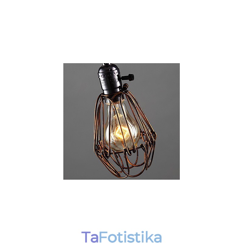 American Country Industrial Wind Lamp Retro Μικρός Πολυέλαιος Σιδερένιο Κλουβί