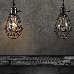 American Country Industrial Wind Lamp Retro Μικρός Πολυέλαιος Σιδερένιο Κλουβί