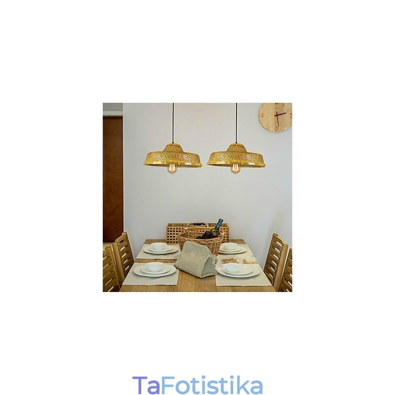 1 Επικεφαλής του Μουσείου Americange Creative Bamboo Straw hat Light Simple