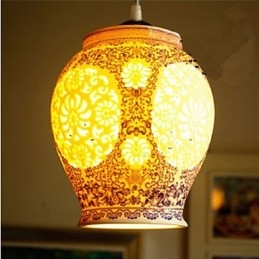 Ρετρό Κεραμικό φωτιστικό Stairs Blue Single Head Chandelier Creative