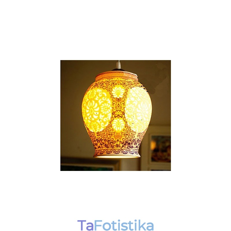 Ρετρό Κεραμικό φωτιστικό Stairs Blue Single Head Chandelier Creative