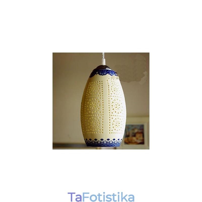 Ρετρό Κεραμικό φωτιστικό Stairs Blue Single Head Chandelier Creative