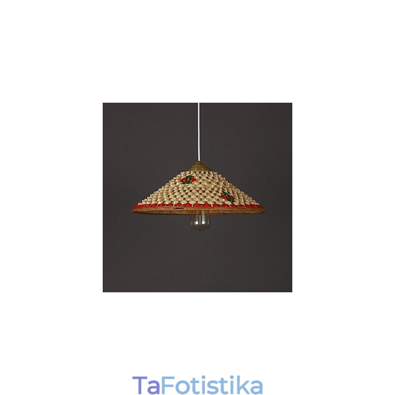 Φωτιστικό Πολυέλαιος Καπέλο Καπέλο καφέ από Μπαμπού