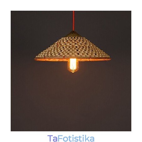 Vintage Farm Straw Bamboo Chandelier Πολυέλαιος Chandelier Vintage Farm Straw Bamboo Chandelier Πολυέλαιος Chandelier