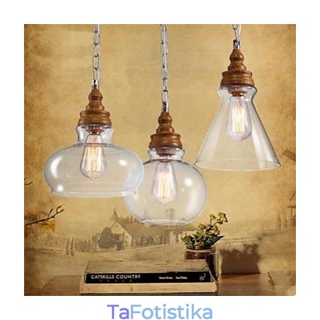 Φωτιστικά και φανάρια καφέ Droplight Crystal Wood Grain Φωτιστικά και φανάρια καφέ Droplight Crystal Wood Grain