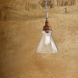 Φωτιστικά και φανάρια καφέ Droplight Crystal Wood Grain