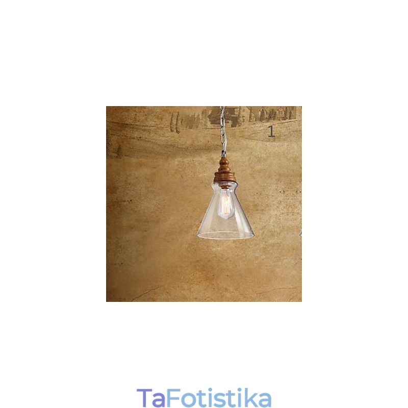 Φωτιστικά και φανάρια καφέ Droplight Crystal Wood Grain