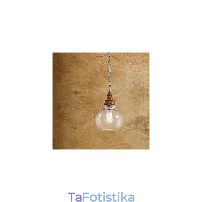 Φωτιστικά και φανάρια καφέ Droplight Crystal Wood Grain